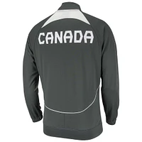 Veste à glissière intégrale Anthem du Canada Soccer 2023/24 Nike, gris chiné, pour Homme