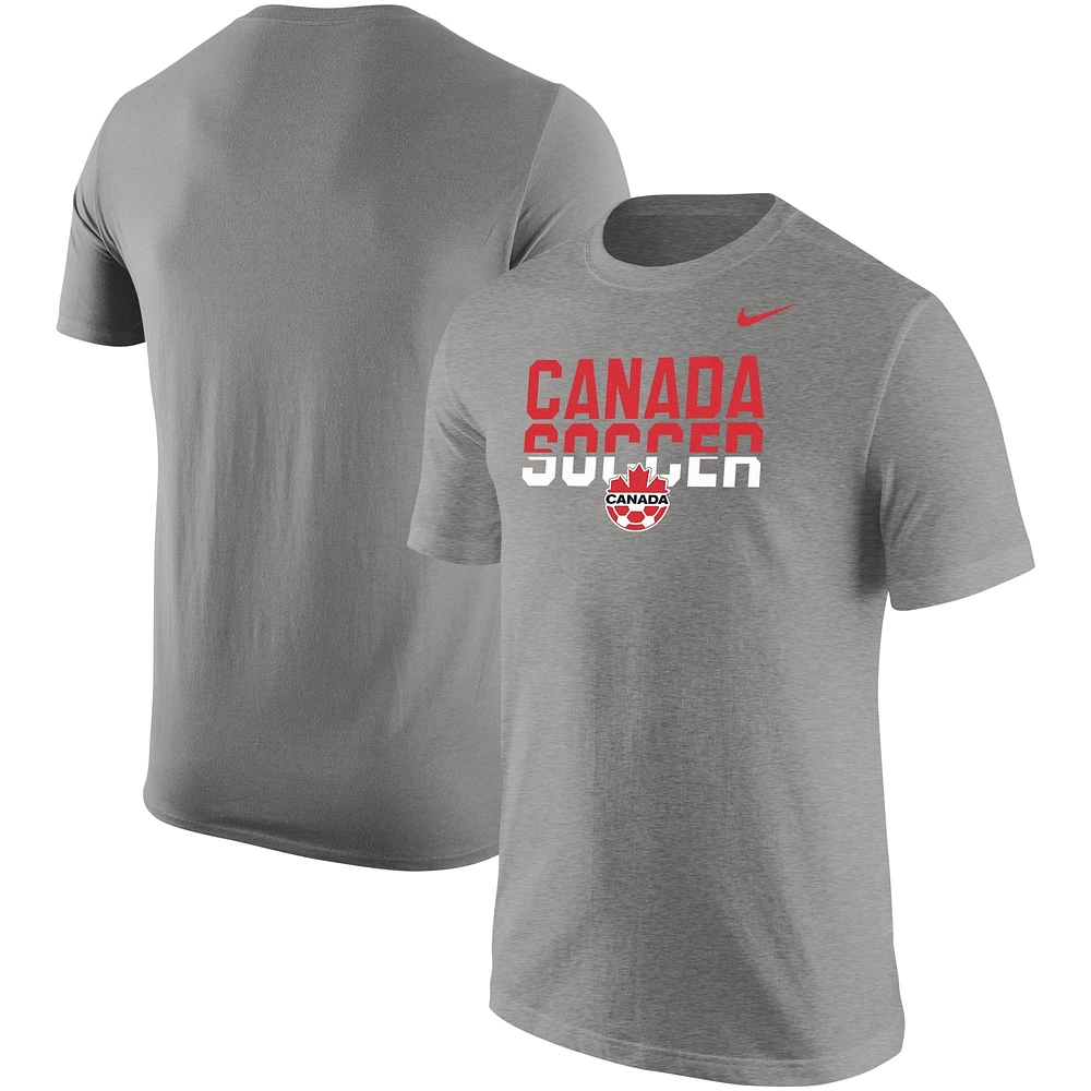 Men's Nike Heather Gray Canada Soccer Core T-Shirt