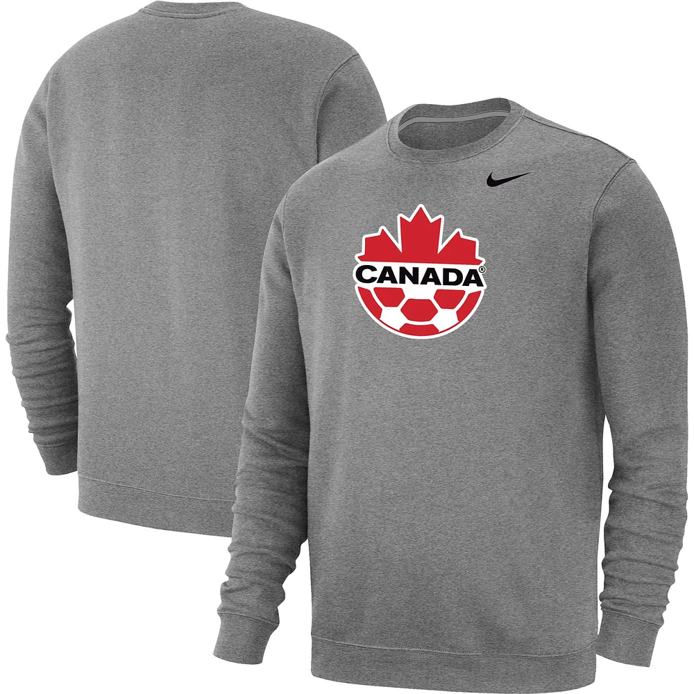 Men's Nike Heather Gray Canada Soccer Fleece Pullover Sweatshirt