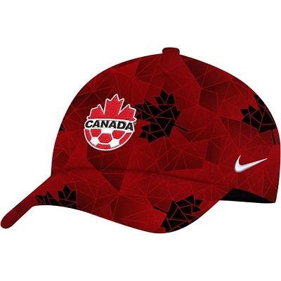 Casquette ajustable Nike Canada Soccer Campus Performance pour homme, rouge