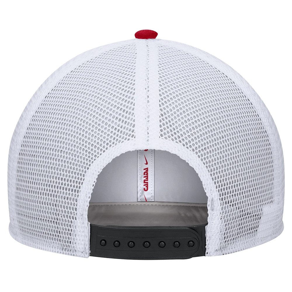 Casquette ajustable à boutons-pression extensibles Nike Canada Soccer Classic99 Trucker pour hommes, rouge