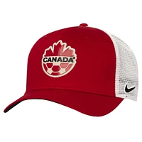 Casquette ajustable à boutons-pression extensibles Nike Canada Soccer Classic99 Trucker pour hommes, rouge