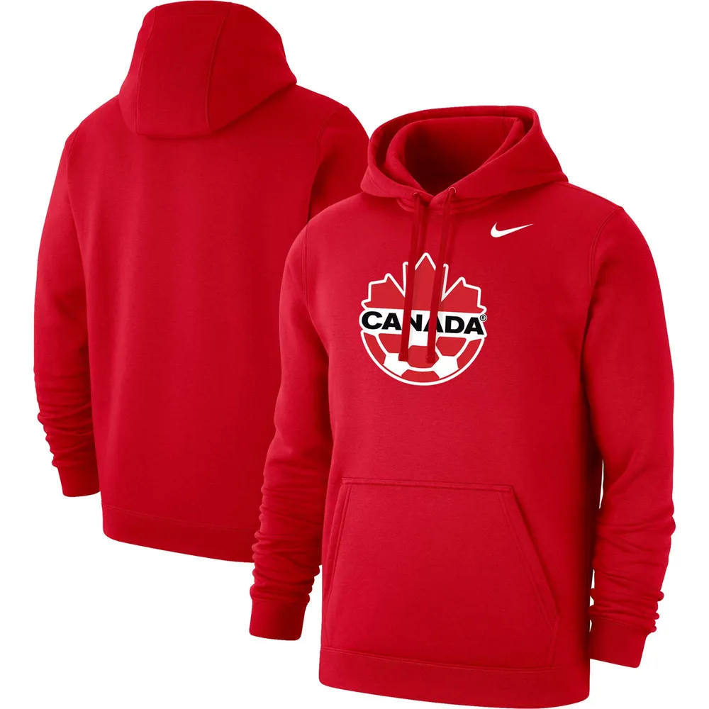 Men's Nike Red Canada Soccer Club Primary Pullover Hoodie