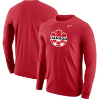 Men's Nike Red Canada Soccer Core Long Sleeve T-Shirt