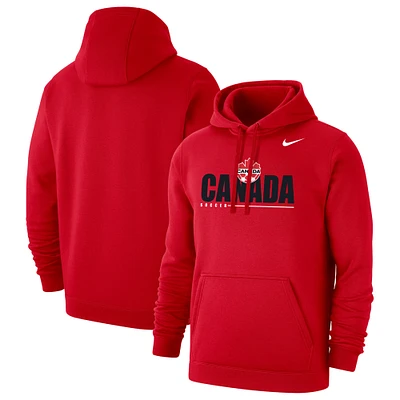 Men's Nike Red Canada Soccer Fleece Pullover Hoodie