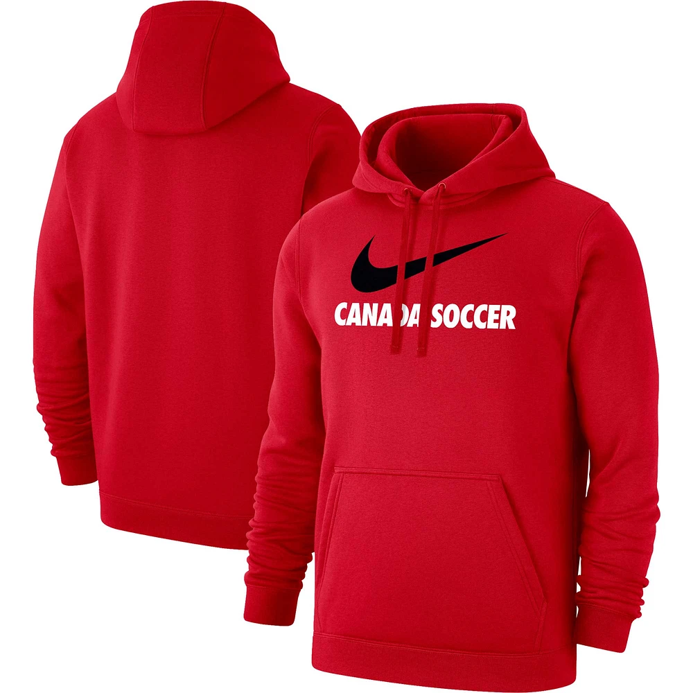 Men's Nike Red Canada Soccer Lockup Club Pullover Hoodie