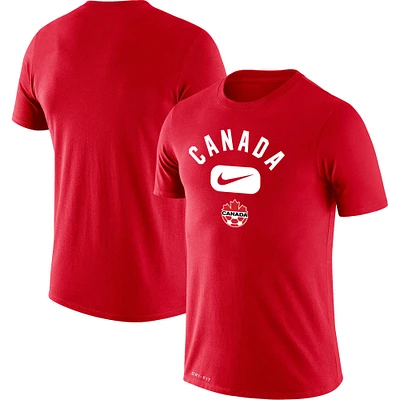 T-shirt Nike Canada Soccer Lockup Legend Performance pour homme, rouge