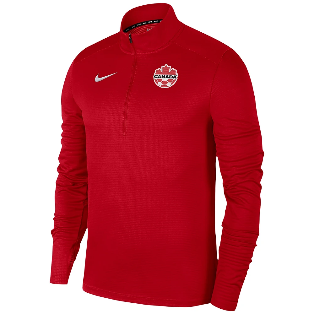 Men's Nike Red Canada Soccer Pacer Quarter-Zip Jacket