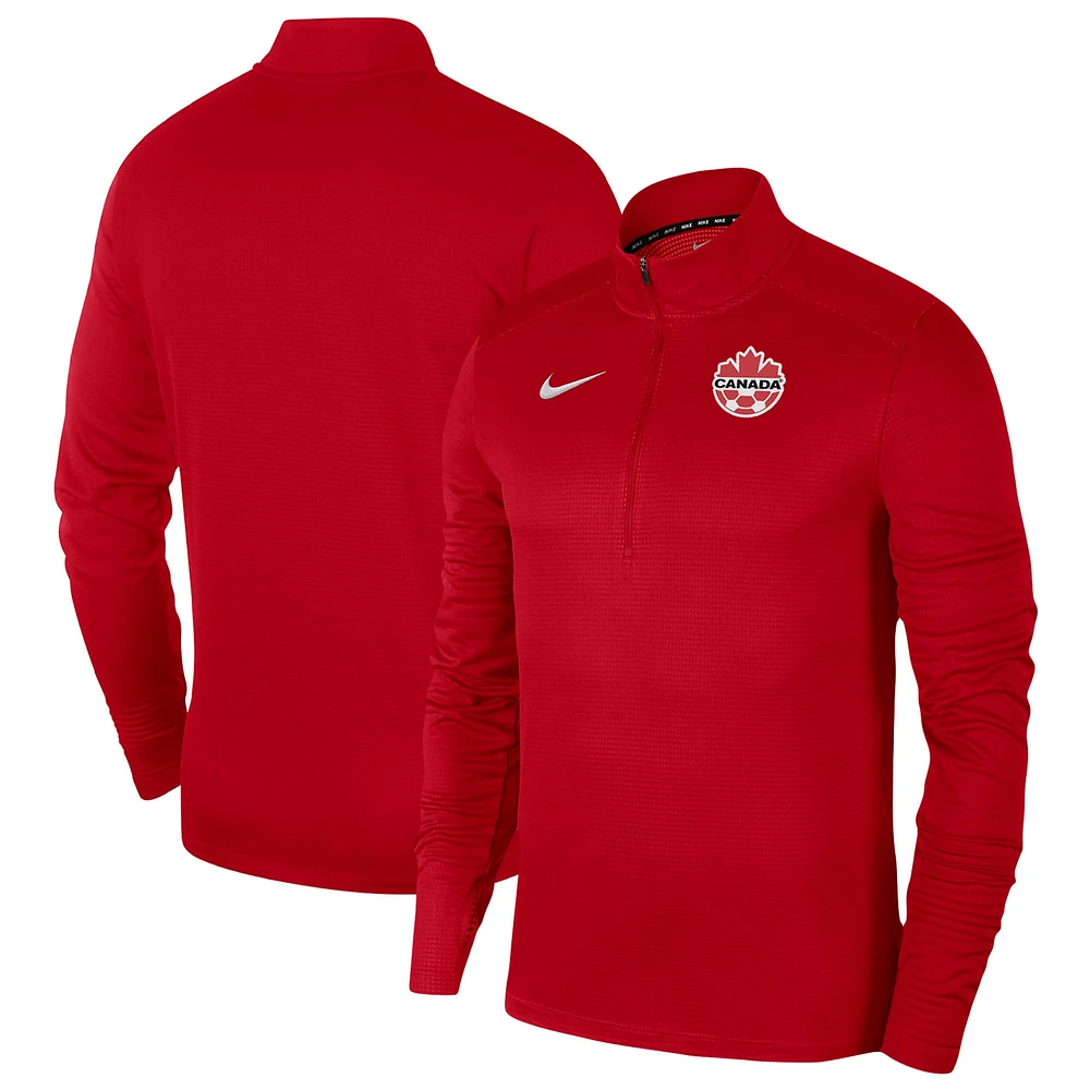 Men's Nike Red Canada Soccer Pacer Quarter-Zip Jacket
