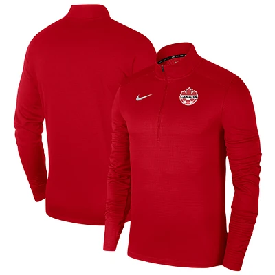 Men's Nike Red Canada Soccer Pacer Quarter-Zip Jacket