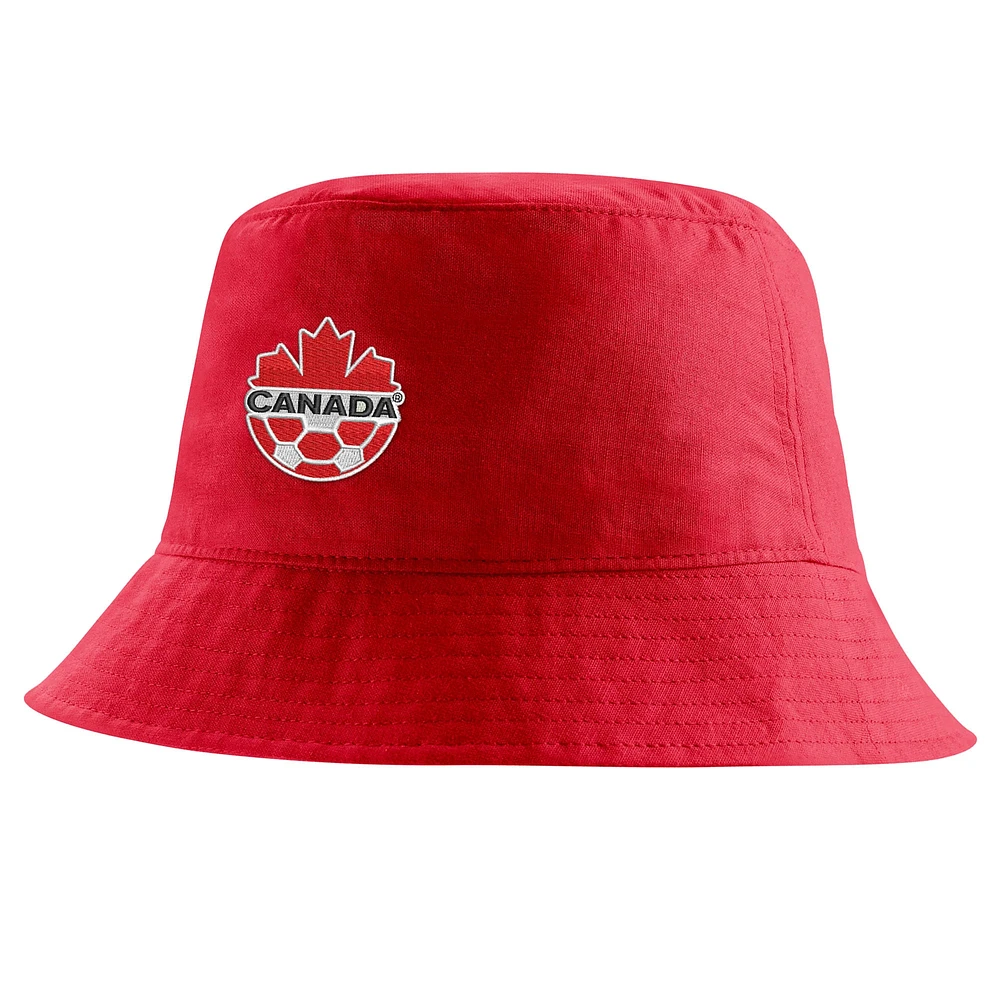 Chapeau bob avec logo principal Nike rouge pour homme de Canada Soccer