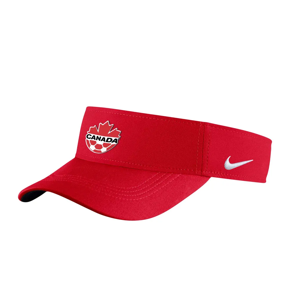 Men's Nike Red Canada Soccer Primary Logo Performance Adjustable Visor