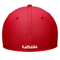 Casquette Nike Canada Soccer Rise Swoosh Performance Flex rouge pour homme