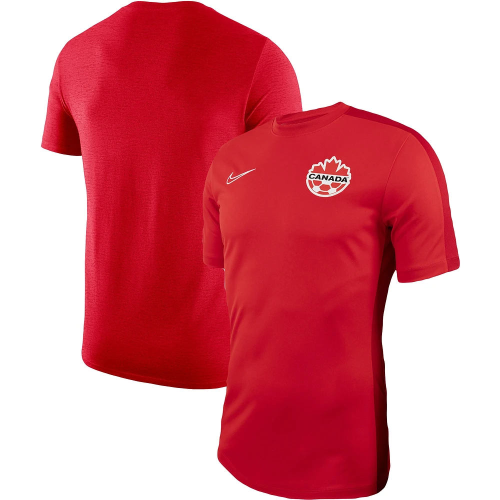 Haut d'entraînement Canada Soccer Nike rouge pour homme