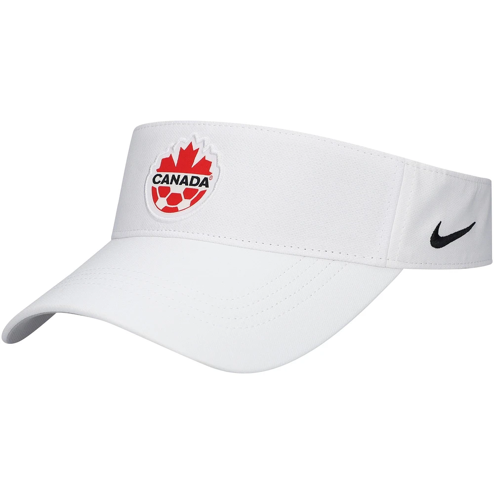 Men's Nike White Canada Soccer Ace Performance Adjustable Visor