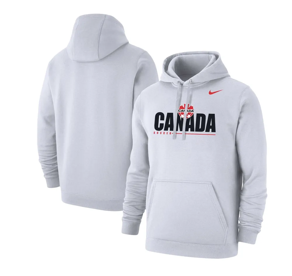 Men's Nike White Canada Soccer Fleece Pullover Hoodie