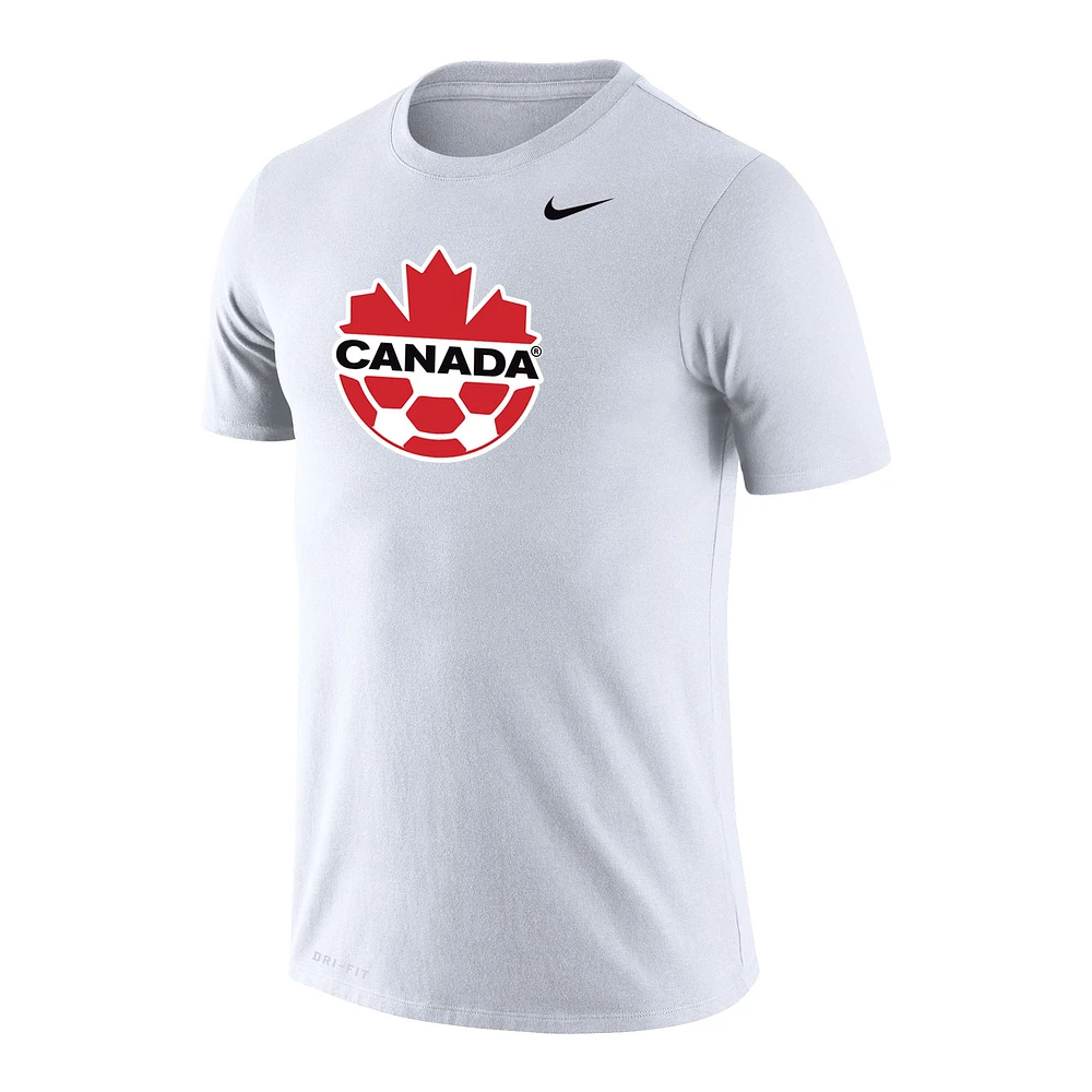 T-shirt Nike Canada Soccer Primary Logo Legend Performance pour homme, blanc