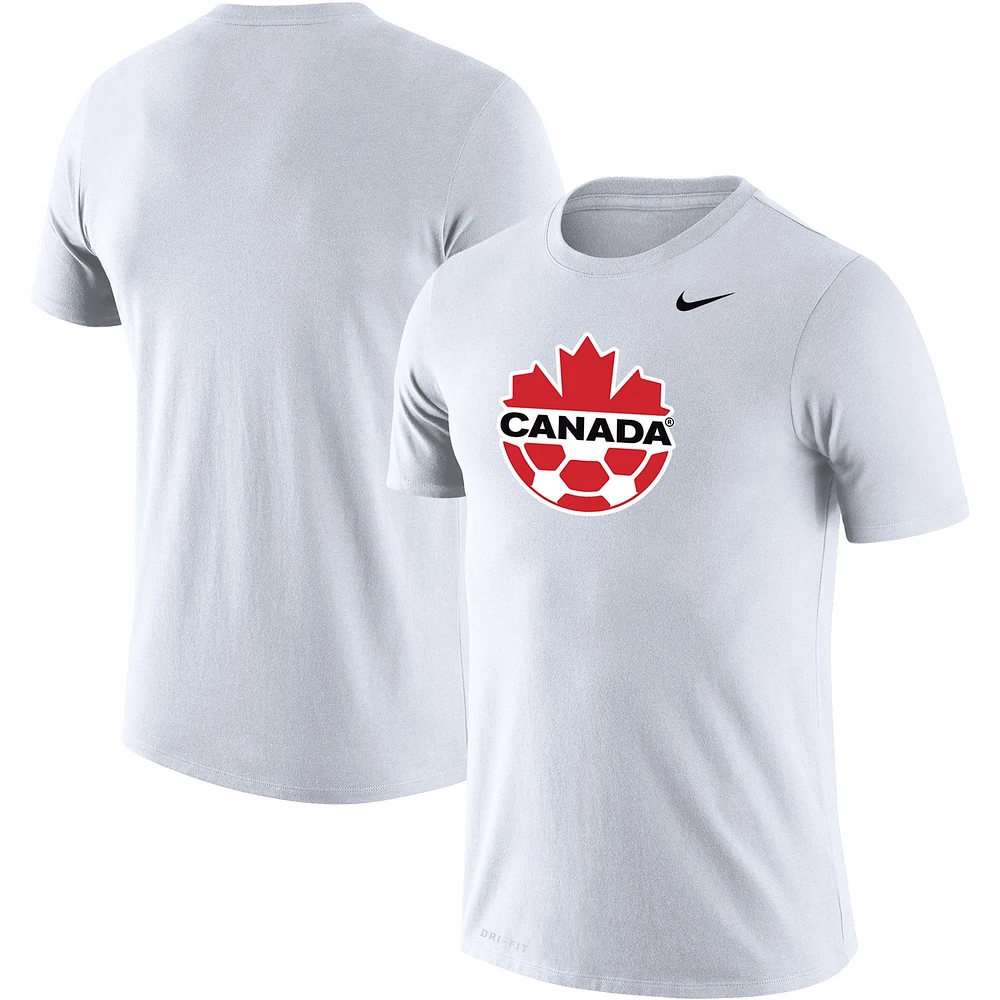 T-shirt Nike Canada Soccer Primary Logo Legend Performance pour homme, blanc