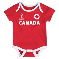 Newborn & Infant White/Red FIFA World Cup Qatar 2022 3-Pack - Bodysuit Set