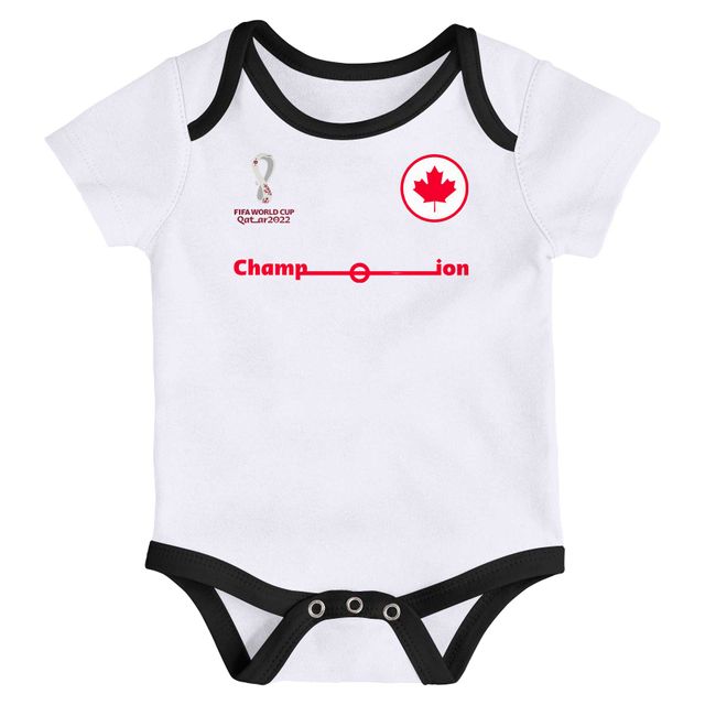Coupe du Monde de la FIFA Qatar 2022 3-Pack Nouveau-né & Nourrisson Blanc/Rouge - Ensemble Body