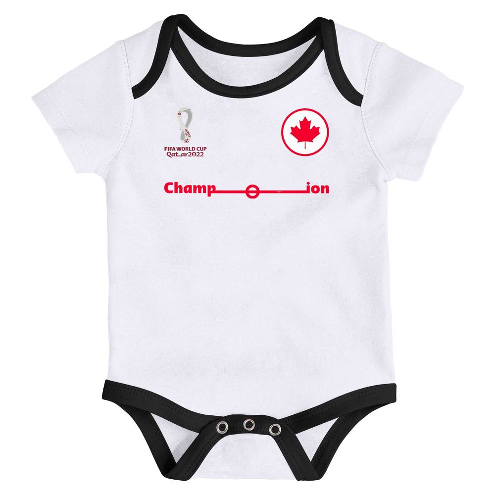 Newborn & Infant White/Red FIFA World Cup Qatar 2022 3-Pack - Bodysuit Set