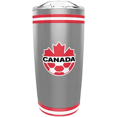 Le Sports Vault Silver Canada Soccer 20 oz. Gobelet en acier inoxydable