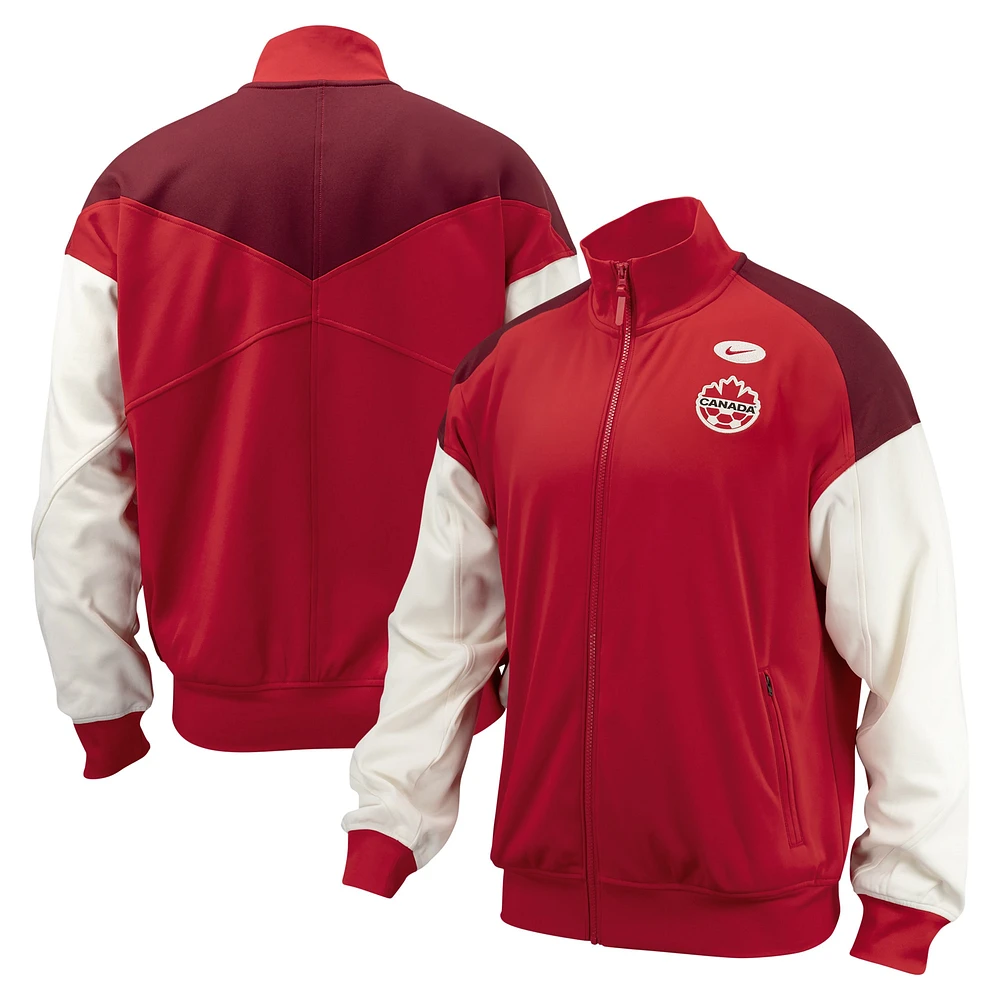 Veste unisexe Nike rouge Canada Soccer 2024 Anthem Performance entièrement zippée