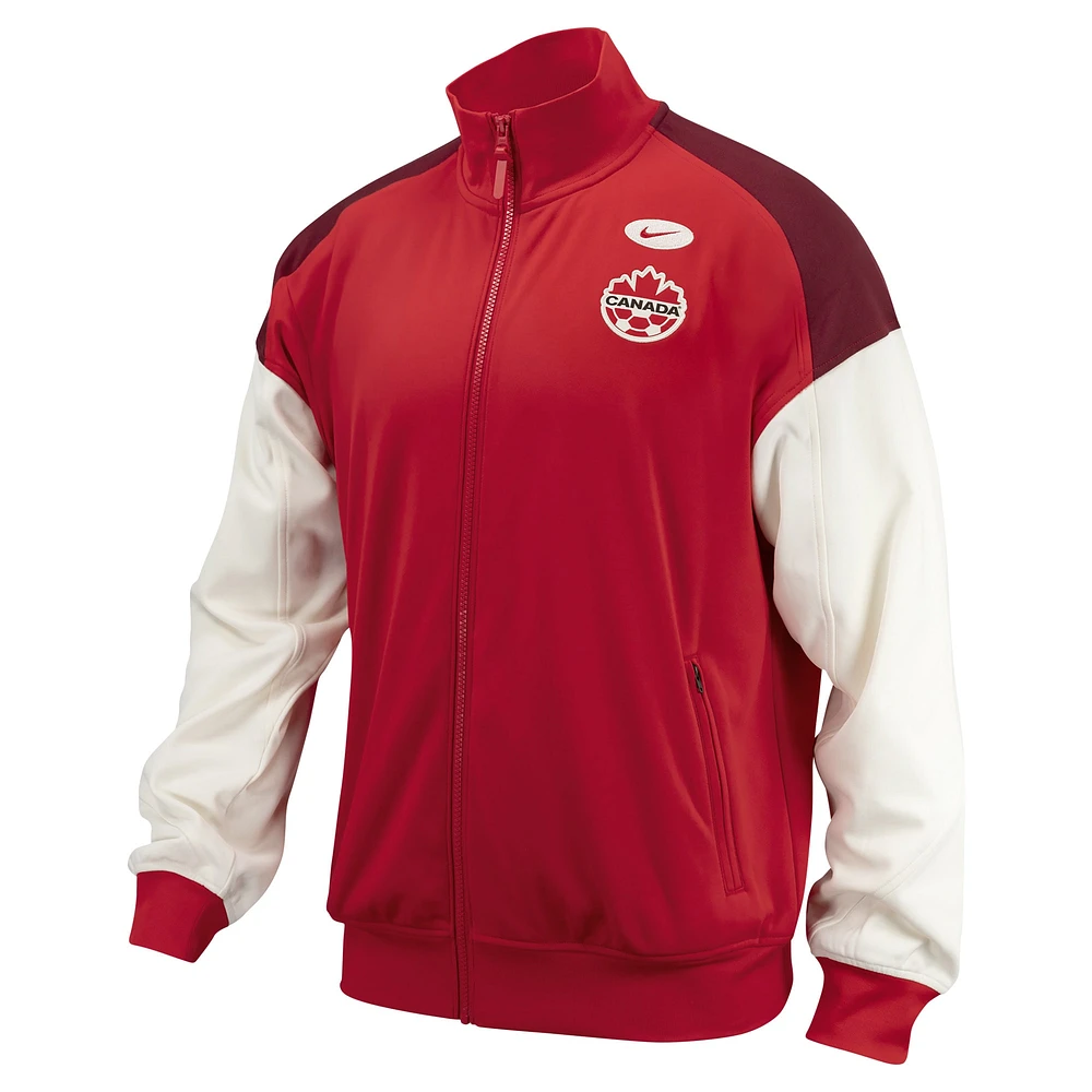 Veste unisexe Nike rouge Canada Soccer 2024 Anthem Performance entièrement zippée