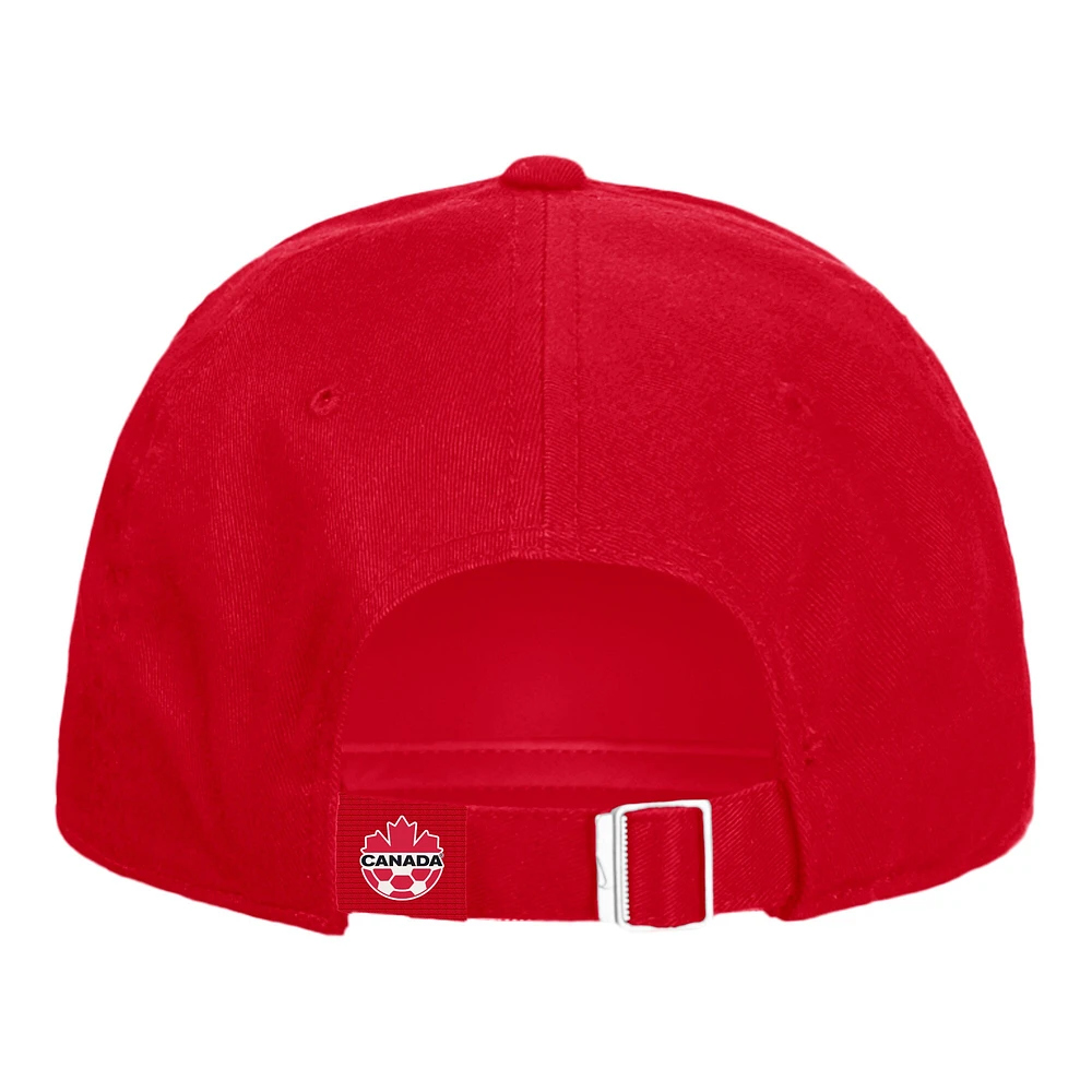 Casquette ajustable Nike rouge unisexe du Canada Soccer Club