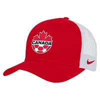 Casquette de camionneur ajustable Nike Canada Soccer Rise rouge unisexe