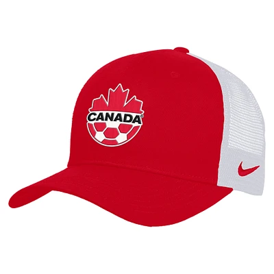 Casquette de camionneur ajustable Nike Canada Soccer Rise rouge unisexe