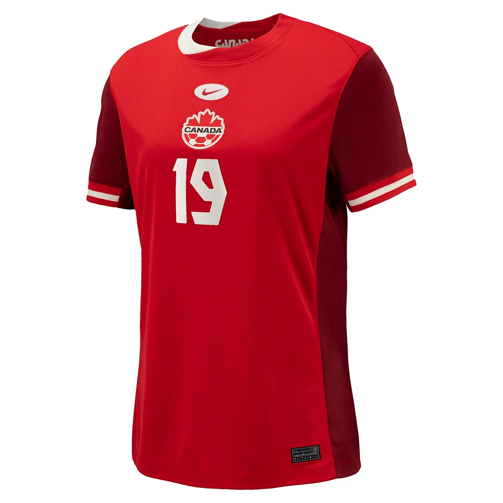 Women's Nike Alphonso Davies Red Canada Soccer 2024 Home Replica Jersey