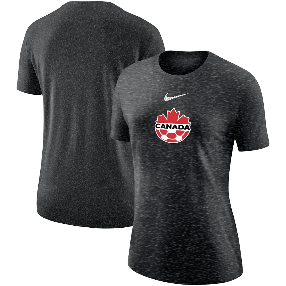 T-shirt universitaire Nike Canada Soccer noir pour femme