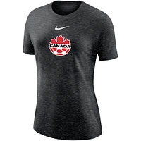 T-shirt universitaire Nike Canada Soccer noir pour femme