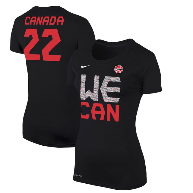 T-shirt Nike Canada Soccer - We Can Qualification Celebration Performance pour femme, noir