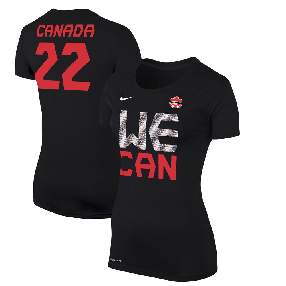 Women's Nike Black Canada Soccer - We Can Qualification Celebration Performance T-Shirt