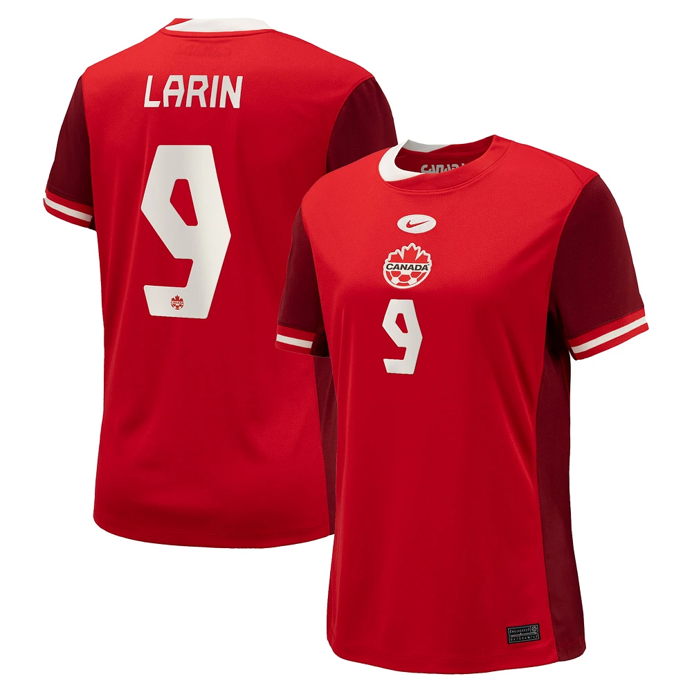 Maillot Nike Cyle Larin pour femme, réplique à domicile, rouge, Canada Soccer 2024