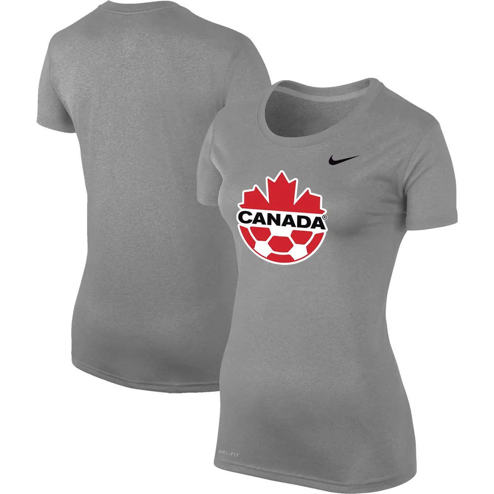 Women's Nike Heather Gray Canada Soccer Legend Performance T-Shirt