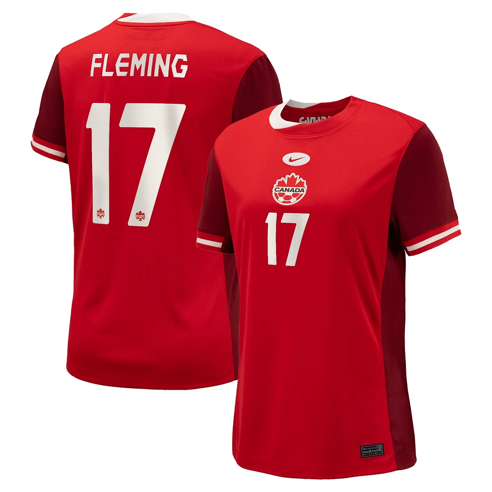 Women's Nike Jessie Fleming Red Canada Soccer 2024 Home Replica Jersey