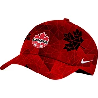 Casquette réglable Nike Canada Soccer Campus rouge pour femme