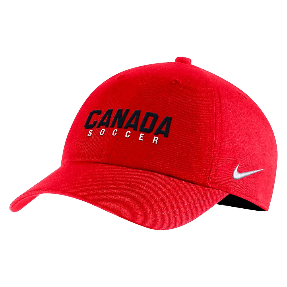 Casquette réglable Nike Canada Soccer Campus rouge pour femme