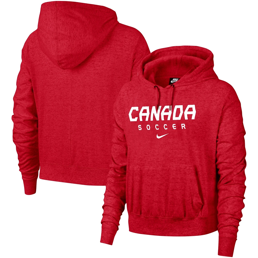 Sweat à capuche Nike Canada Soccer Gym Vintage pour femme, rouge