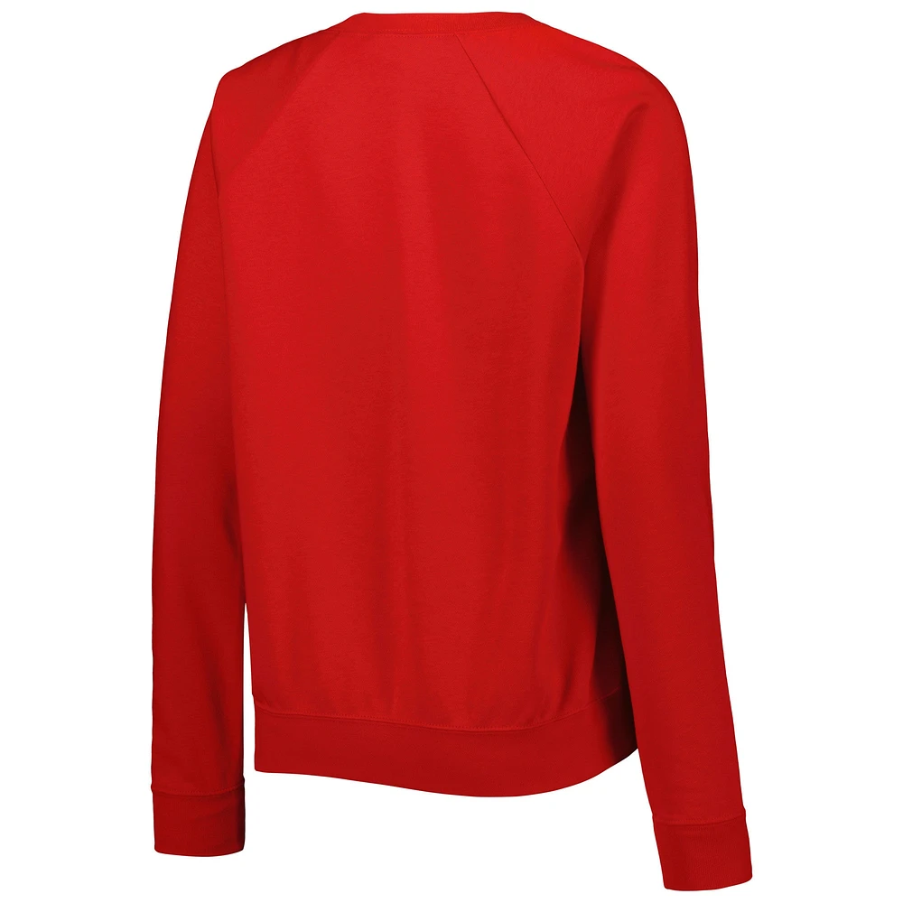 Women's Nike Red Canada Soccer Lockup Varsity Tri-Blend Raglan Pullover Sweatshirt