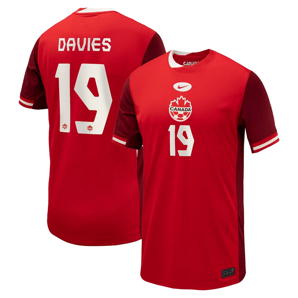 Maillot Nike Alphonso Davies pour enfant, réplique à domicile, rouge, Canada Soccer 2024