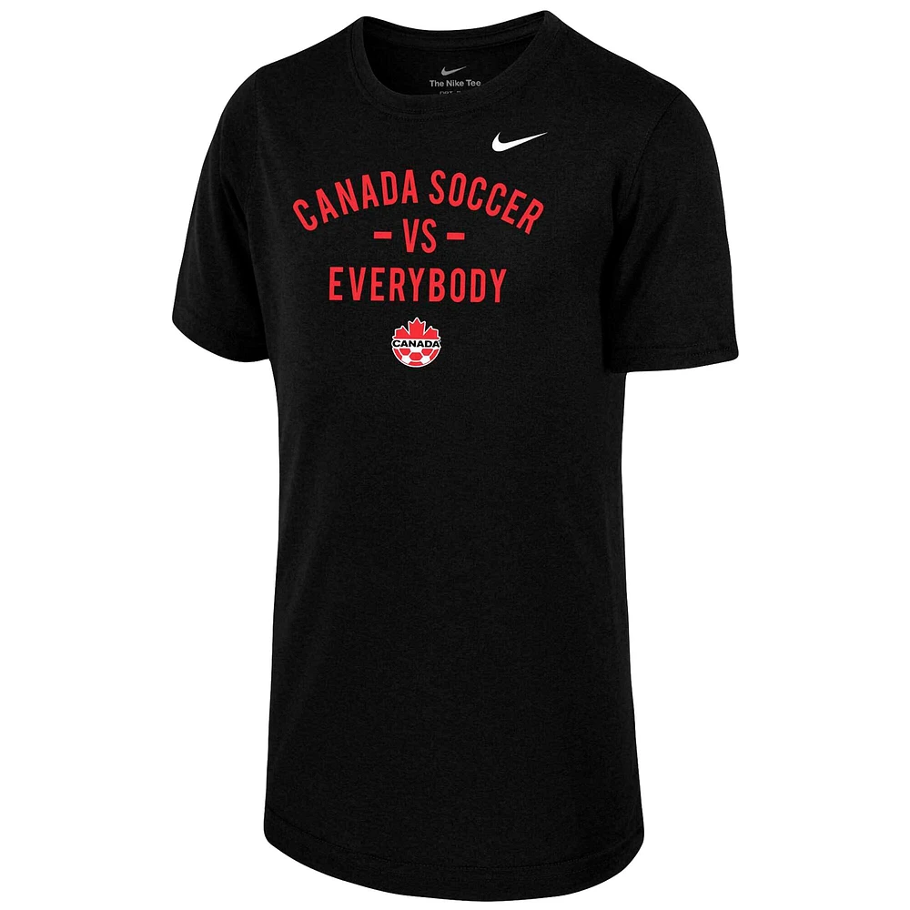 T-shirt de performance Nike Canada Soccer vs. Everybody noir pour jeune