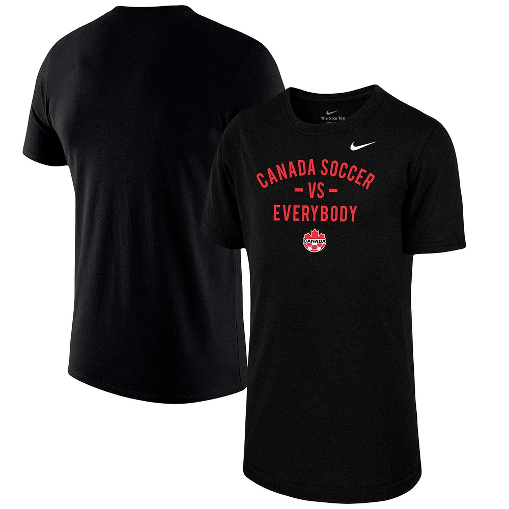 T-shirt de performance Nike Canada Soccer vs. Everybody noir pour jeune