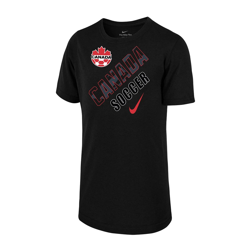 T-shirt de performance Nike Canada Soccer Legend pour jeune, noir