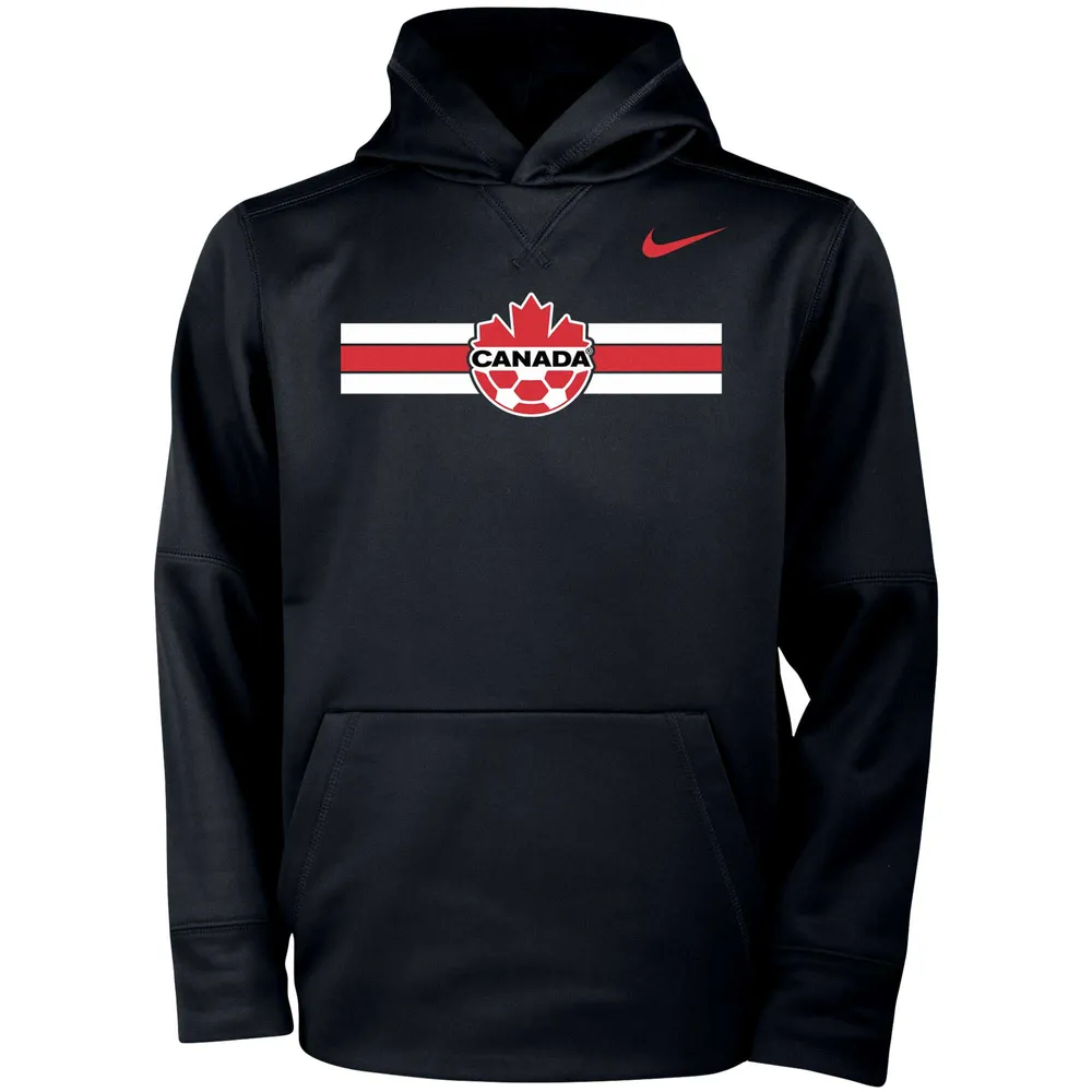 Chandail à capuchon enfiler Nike Canada Soccer pour jeune, noir