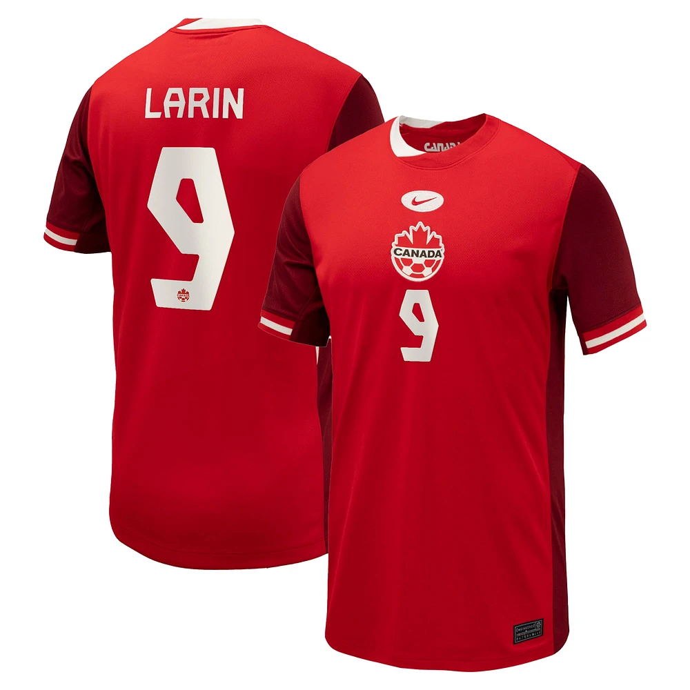 Youth Nike Cyle Larin Red Canada Soccer 2024 Home Replica Jersey