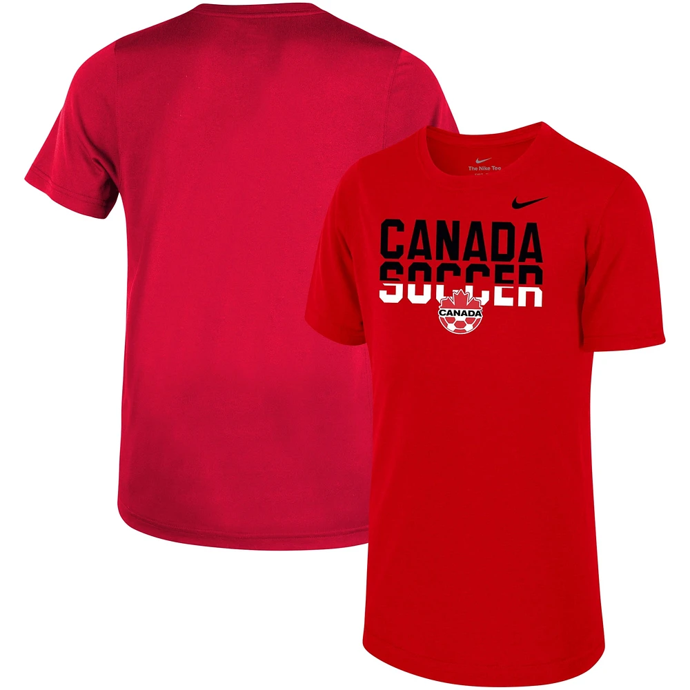 T-shirt Nike Canada Soccer Core pour jeunes, rouge